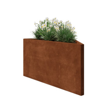 Corten terasest lillekast - Kolmnurk erikülgne - 112,2 x 60,5 x 60 cm - Ilma põhjalauata