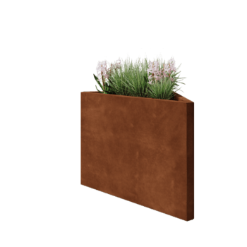 Corten terasest lillekast - Kolmnurk erikülgne - 83,9 x 46,4 x 60 cm - Ilma põhjalauata