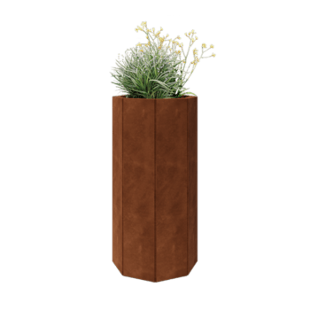 Corten terasest lillekast - Kaheksanurk - 48,3 x 48,3 x 100 cm - Põhjalauaga