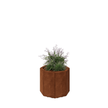 Corten terasest lillekast - Kaheksanurk - 48,3 x 48,3 x 40 cm - Põhjalauaga - Jalgadega