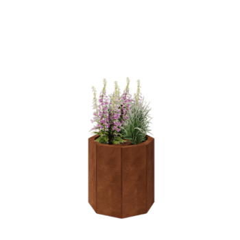 Corten terasest lillekast - Kaheksanurk - 48,3 x 48,3 x 50 cm - Põhjalauaga