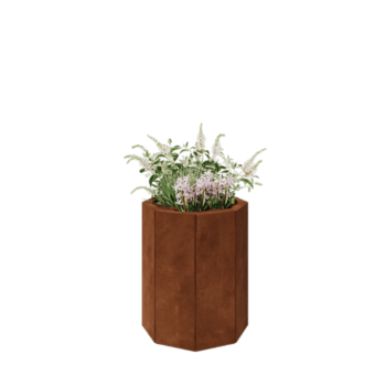 Corten terasest lillekast - Kaheksanurk - 48,3 x 48,3 x 60 cm - Põhjalauaga