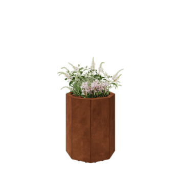 Corten terasest lillekast - Kaheksanurk - 48,3 x 48,3 x 60 cm - Põhjalauaga - Jalgadega