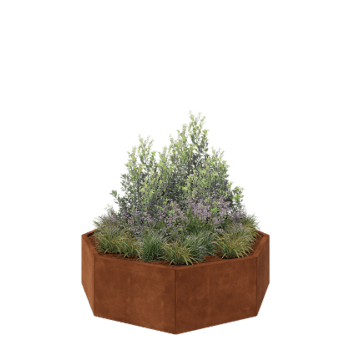 Corten terasest lillekast - Kaheksanurk - 144,9 x 144,9 x 40 cm - Ilma põhjalauata