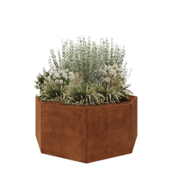 Corten terasest lillekast - Kaheksanurk - 168,6 x 168,6 x 70 cm - Ilma põhjalauata