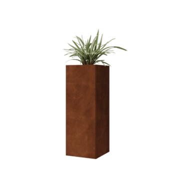 Corten terasest lillekast - Ruut - 30 x 30 x 80 cm - Põhjalauaga