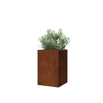 Corten terasest lillekast - Ruut - 40 x 40 x 60 cm - Põhjalauaga