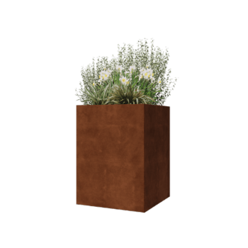 Corten terasest lillekast - Ruut - 60 x 60 x 80 cm - Põhjalauaga