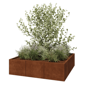 Corten terasest lillekast XXL - Ruut - 150 x 150 x 40 cm - Ilma põhjalauata