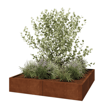 Corten terasest lillekast XXL - Ruut - 160 x 160 x 30 cm - Ilma põhjalauata