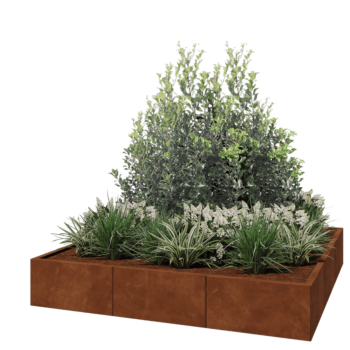 Corten terasest lillekast XXL - Ruut - 180 x 180 x 30 cm - Ilma põhjalauata