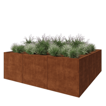 Corten terasest lillekast XXL - Ruut - 300 x 300 x 100 cm - Ilma põhjalauata