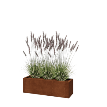 Corten terasest lillekast - Ristkülik - 100 x 30 x 30 cm - Ilma põhjalauata