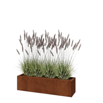 Corten terasest lillekast - Ristkülik - 120 x 30 x 30 cm - Põhjalauaga