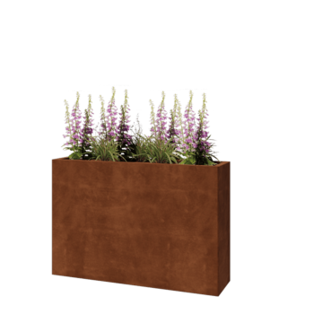 Corten terasest lillekast - Ristkülik - 120 x 30 x 80 cm - Ilma põhjalauata