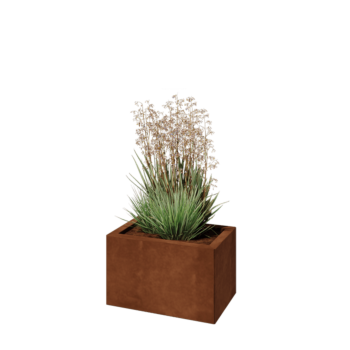 Corten terasest lillekast - Ristkülik - 50 x 30 x 30 cm - Ilma põhjalauata