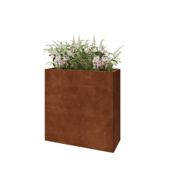 Corten terasest lillekast - Ristkülik - 80 x 30 x 80 cm - Põhjalauaga