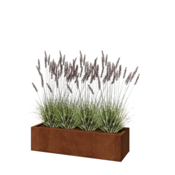 Corten terasest lillekast - Ristkülik - 120 x 40 x 30 cm - Põhjalauaga