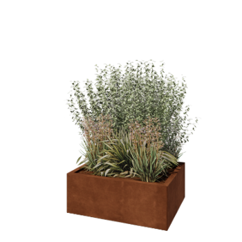 Corten terasest lillekast - Ristkülik - 80 x 60 x 30 cm - Ilma põhjalauata