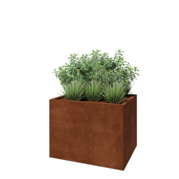 Corten terasest lillekast - Ristkülik - 80 x 60 x 60 cm - Ilma põhjalauata