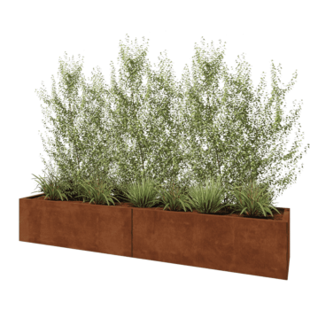 Corten terasest lillekast XXL - Ristkülik - 240 x 50 x 40 cm - Ilma põhjalauata