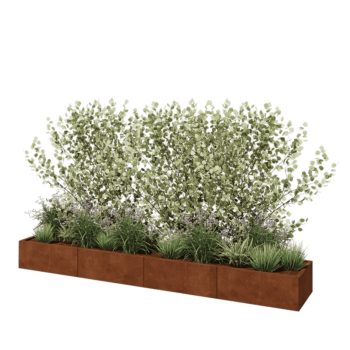 Corten terasest lillekast XXL - Ristkülik - 320 x 50 x 30 cm - Ilma põhjalauata