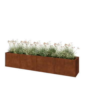 Corten terasest lillekast XXL - Ristkülik - 320 x 50 x 60 cm - Põhjalauaga