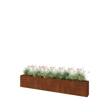 Corten terasest lillekast XXL - Ristkülik - 360 x 30 x 60 cm - Ilma põhjalauata