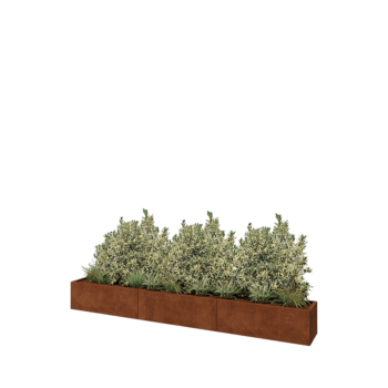 Corten terasest lillekast XXL - Ristkülik - 360 x 40 x 40 cm - Ilma põhjalauata
