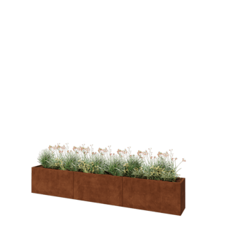Corten terasest lillekast XXL - Ristkülik - 360 x 40 x 60 cm - Ilma põhjalauata