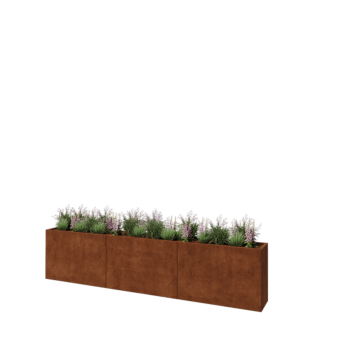 Corten terasest lillekast XXL - Ristkülik - 360 x 40 x 80 cm - Ilma põhjalauata