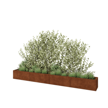 Corten terasest lillekast XXL - Ristkülik - 400 x 40 x 40 cm - Ilma põhjalauata