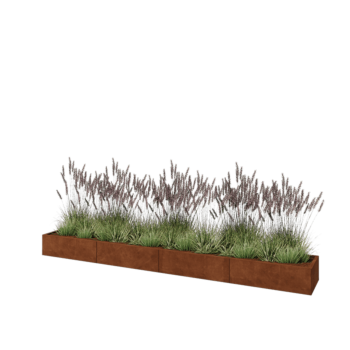Corten terasest lillekast XXL - Ristkülik - 400 x 50 x 30 cm - Ilma põhjalauata