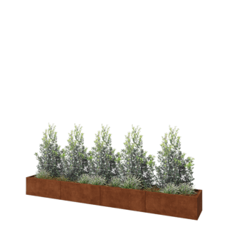 Corten terasest lillekast XXL - Ristkülik - 400 x 50 x 40 cm - Ilma põhjalauata