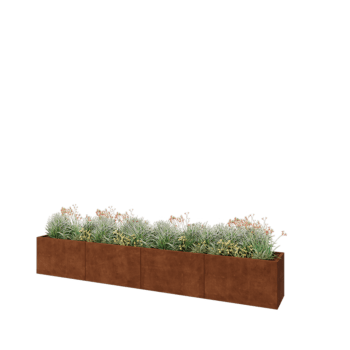 Corten terasest lillekast XXL - Ristkülik - 400 x 50 x 60 cm - Ilma põhjalauata