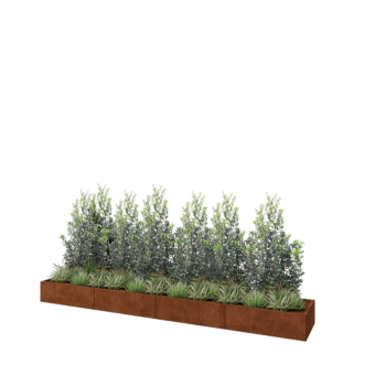 Corten terasest lillekast XXL - Ristkülik - 400 x 60 x 30 cm - Põhjalauaga