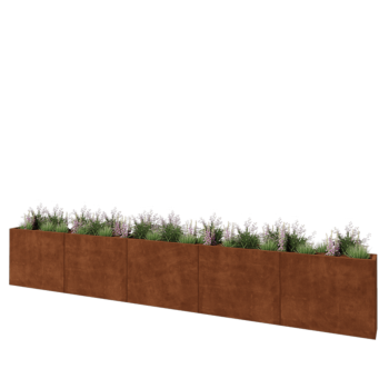 Corten terasest lillekast XXL - Ristkülik - 500 x 30 x 80 cm - Ilma põhjalauata