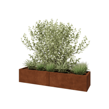 Corten terasest lillekast XXL - Ristkülik - 160 x 40 x 30 cm - Ilma põhjalauata