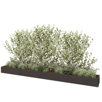 Terasest lillekast XXL - Ristkülik - 480 x 50 x 30 cm - RAL7016 matt (antratsiithall) - Ilma põhjalauata