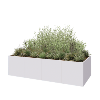 Terasest lillekast XXL - Ristkülik - 320 x 120 x 80 cm - RAL9010 matt (valge) - Ilma põhjalauata