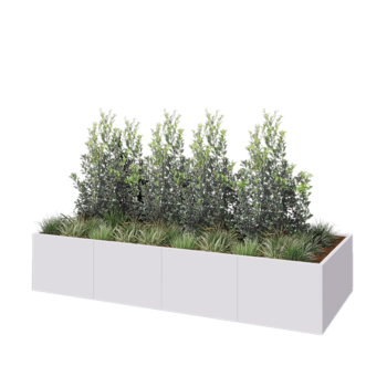 Terasest lillekast XXL - Ristkülik - 320 x 120 x 60 cm - RAL9010 matt (valge) - Ilma põhjalauata