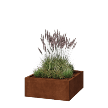 Corten terasest lillekast - Ruut - 100 x 100 x 40 cm - Keevitatud - Ilma põhjalauata