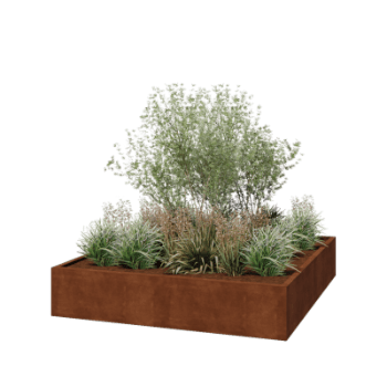 Keevitatud Corten-terasest lillekast Montana 200 x 200 x 40 cm