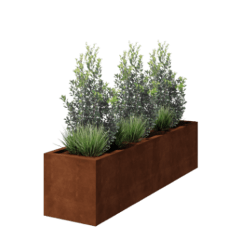 Keevitatud Corten-terasest lillekast Montana 200 x 50 x 50 cm