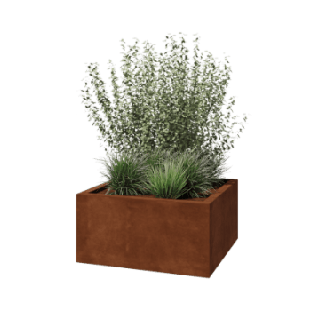 Corten terasest lillekast - Ruut - 80 x 80 x 40 cm - Keevitatud - Põhjalauaga