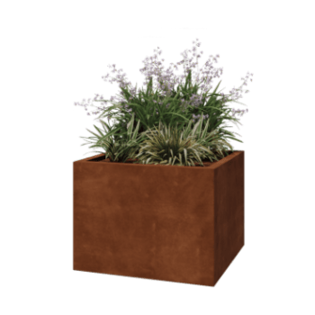 Corten terasest lillekast - Ruut - 80 x 80 x 60 cm - Keevitatud - Põhjalauaga