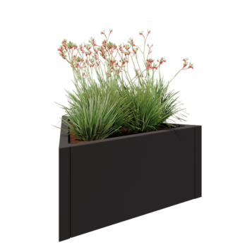 Terasest lillekast - Kolmnurk võrdkülgne - 90,6 x 78,3 x 40 cm - RAL7016 matt (antratsiithall) - Ilma põhjalauata