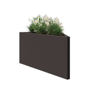 Terasest lillekast - Kolmnurk erikülgne - 112,2 x 60,5 x 60 cm - RAL7016 matt (antratsiithall) - Ilma põhjalauata