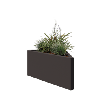 Terasest lillekast - Kolmnurk erikülgne - 83,9 x 46,4 x 40 cm - RAL7016 matt (antratsiithall) - Ilma põhjalauata