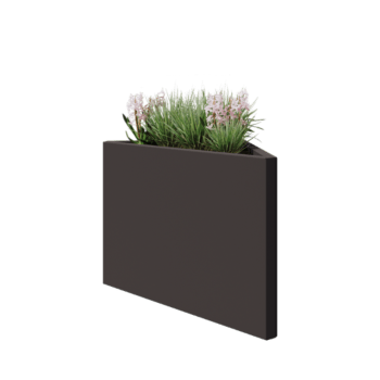 Terasest lillekast - Kolmnurk erikülgne - 83,9 x 46,4 x 60 cm - RAL7016 matt (antratsiithall) - Ilma põhjalauata